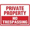 Brady Private Property Sign, 10 in Height, 14 in Width, Plastic, Rectangle, English 103852 - alternate 1